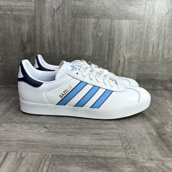 Adidas Gazelle Originals Men's size 10 White Blue Casual Shoes IG6210 - Picture 1 of 8